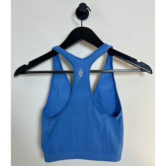 FREE PEOPLE Movement Free Throw Crop Top in Blue Size Small - Picture 3 of 4